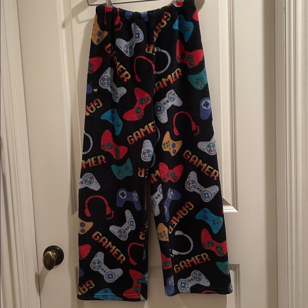 Made with Love and Kisses kids Gamer Plush fleece Pajama Lounge Pants Size 12-14